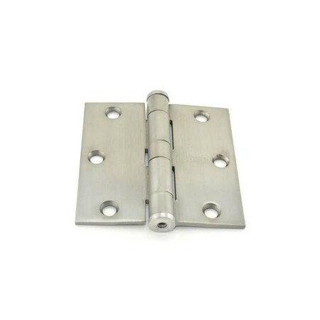 Best Hinges 3-1/2inx3-1/2in Steel Full Mortise Standard Weight Square Corner Hinge # 050484 Satin Chrome F17931226D